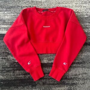 BOXRAW Cropped Crew Neck Sweatshirt